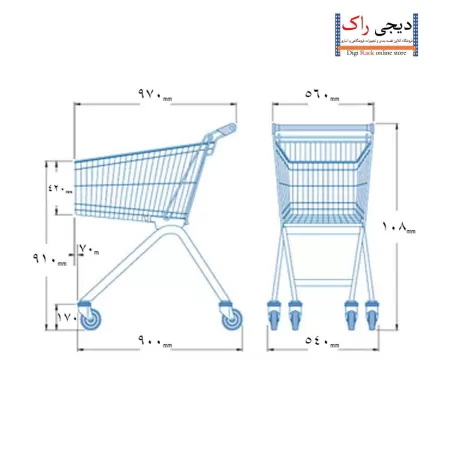 ترولی خرید فروشگاهی 180 لیتر